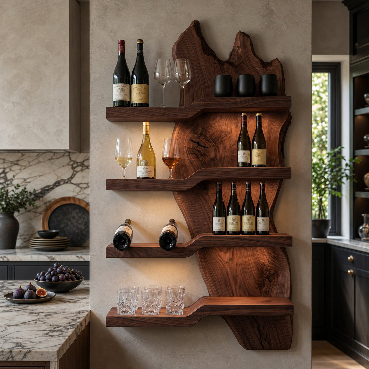 Modern Minimalist Wooden Wine Rack For Kitchen Wall Decor - product view 7