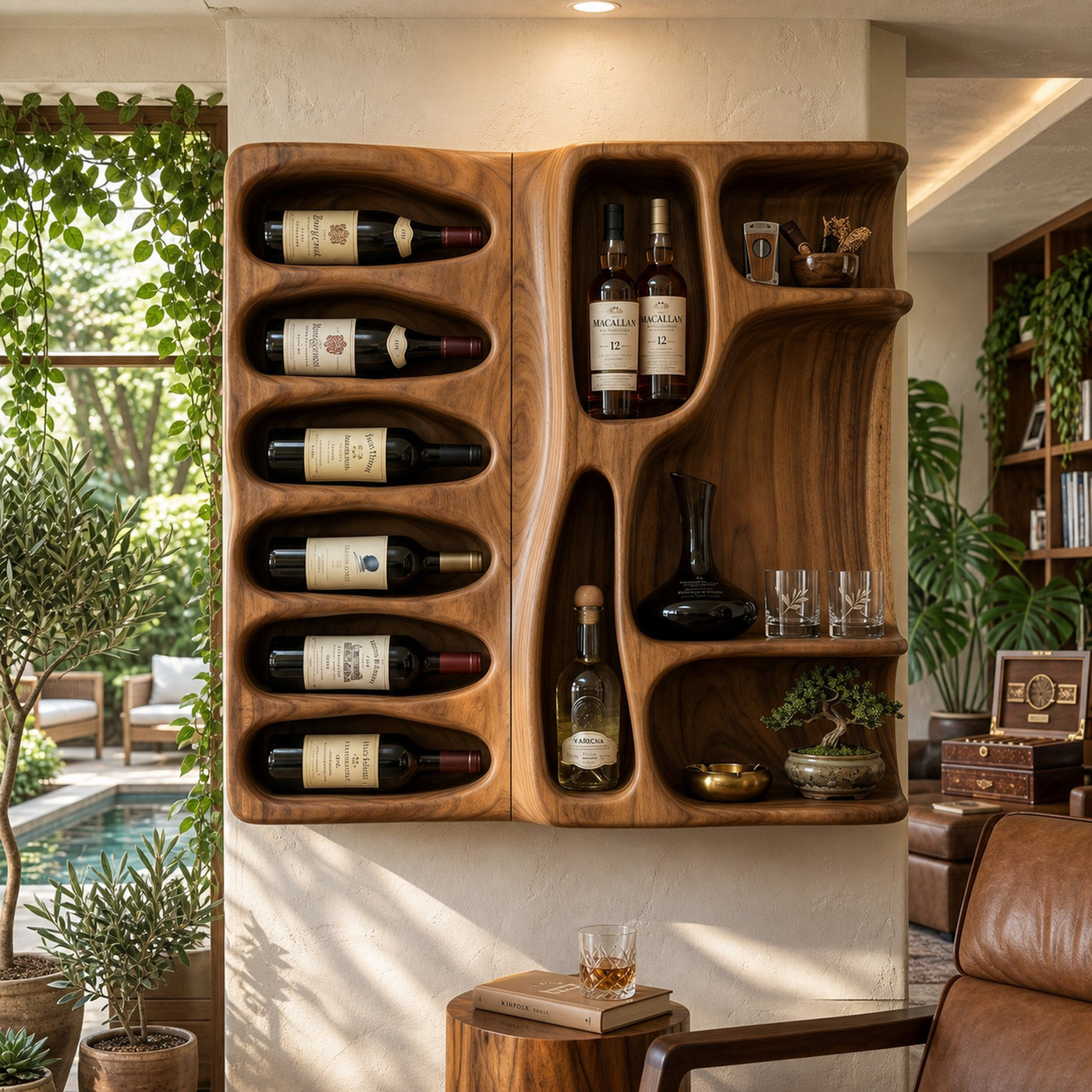 Modern Mountain Silhouette Wine Holder For Living Room