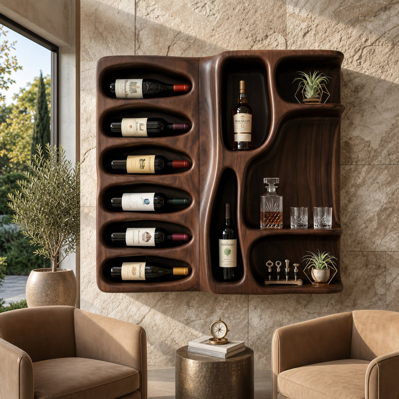 Modern Mountain Silhouette Wine Holder For Living Room - product view 7