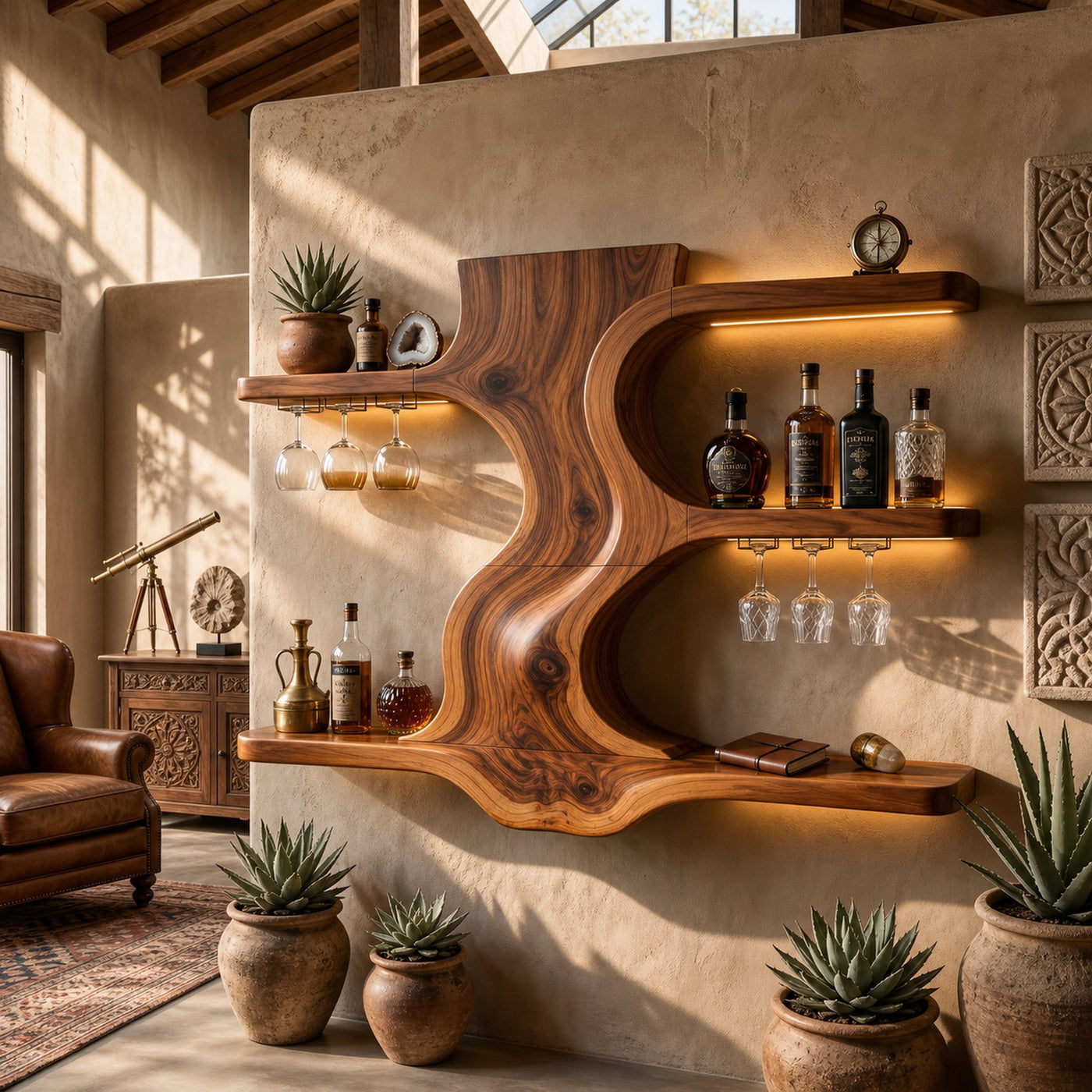 Modern Open Shelf Wine Rack For Entertaining Area - product view 6
