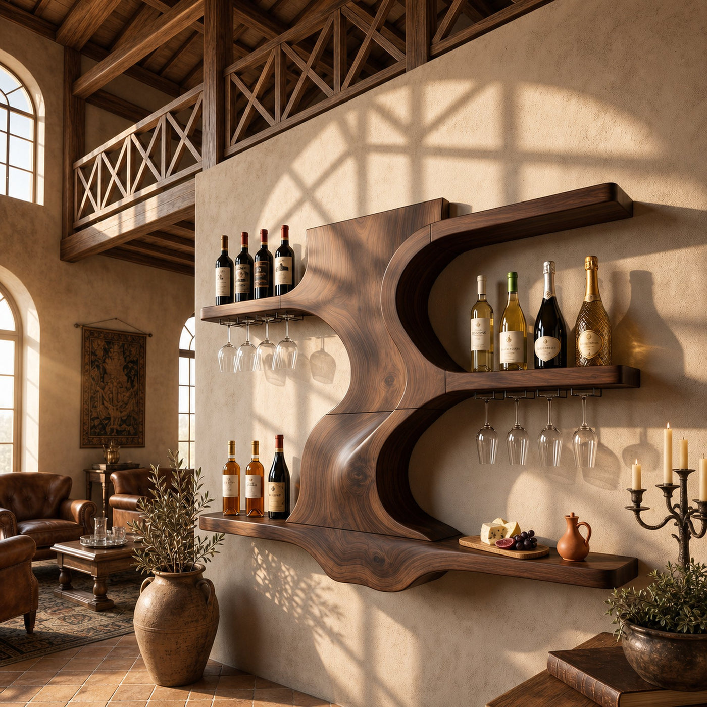 Modern Open Shelf Wine Rack For Entertaining Area - product view 7