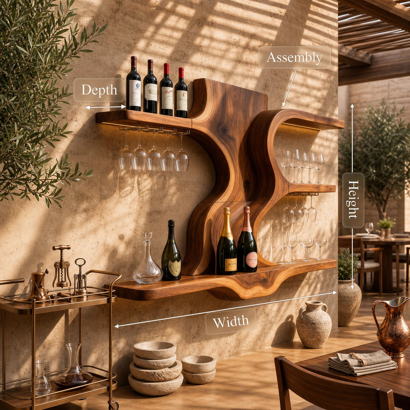 Modern Open Shelf Wine Rack For Entertaining Area - product view 8