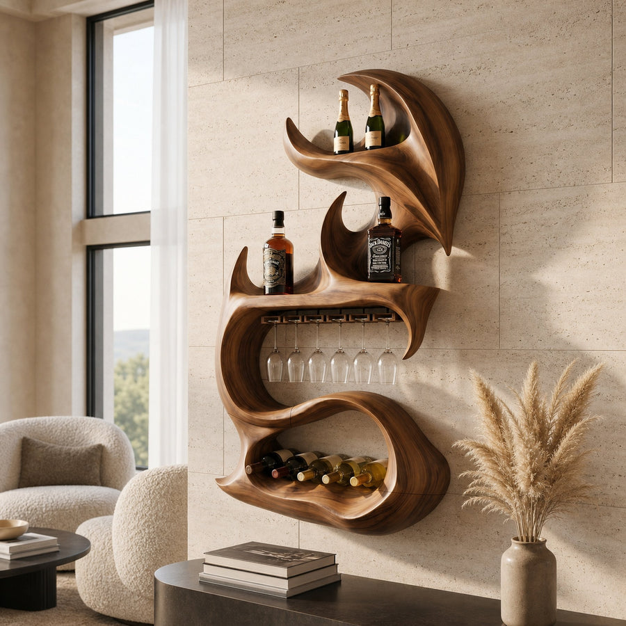 Modern Sculptural Bottle Display For Living Space