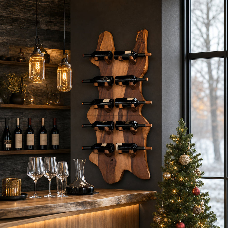 Modern Solid Wood Wine Rack For Bar Decor And Home Display