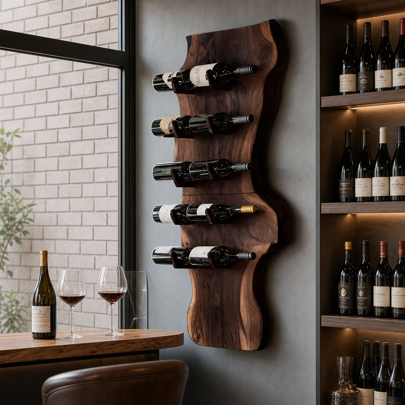 Modern Solid Wood Wine Rack For Living Room And Bar Display - product view 7