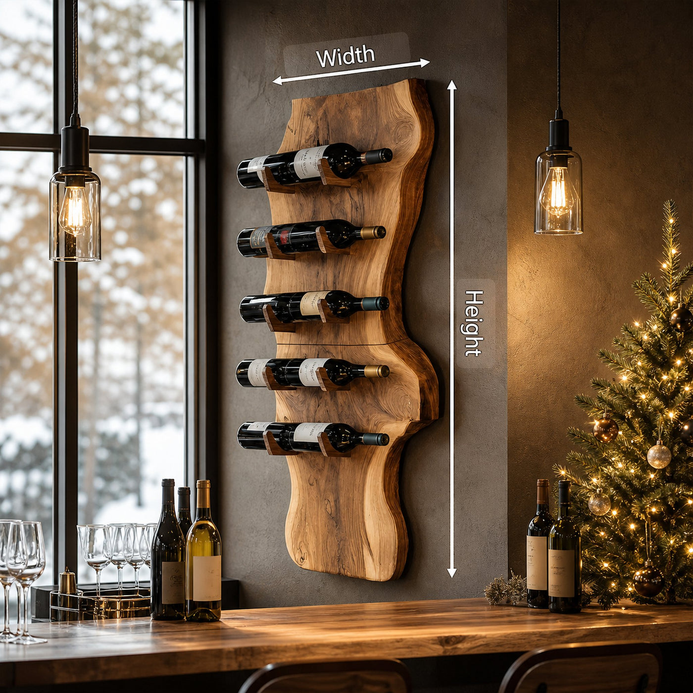 Modern Solid Wood Wine Rack For Living Room And Bar Display - product view 8