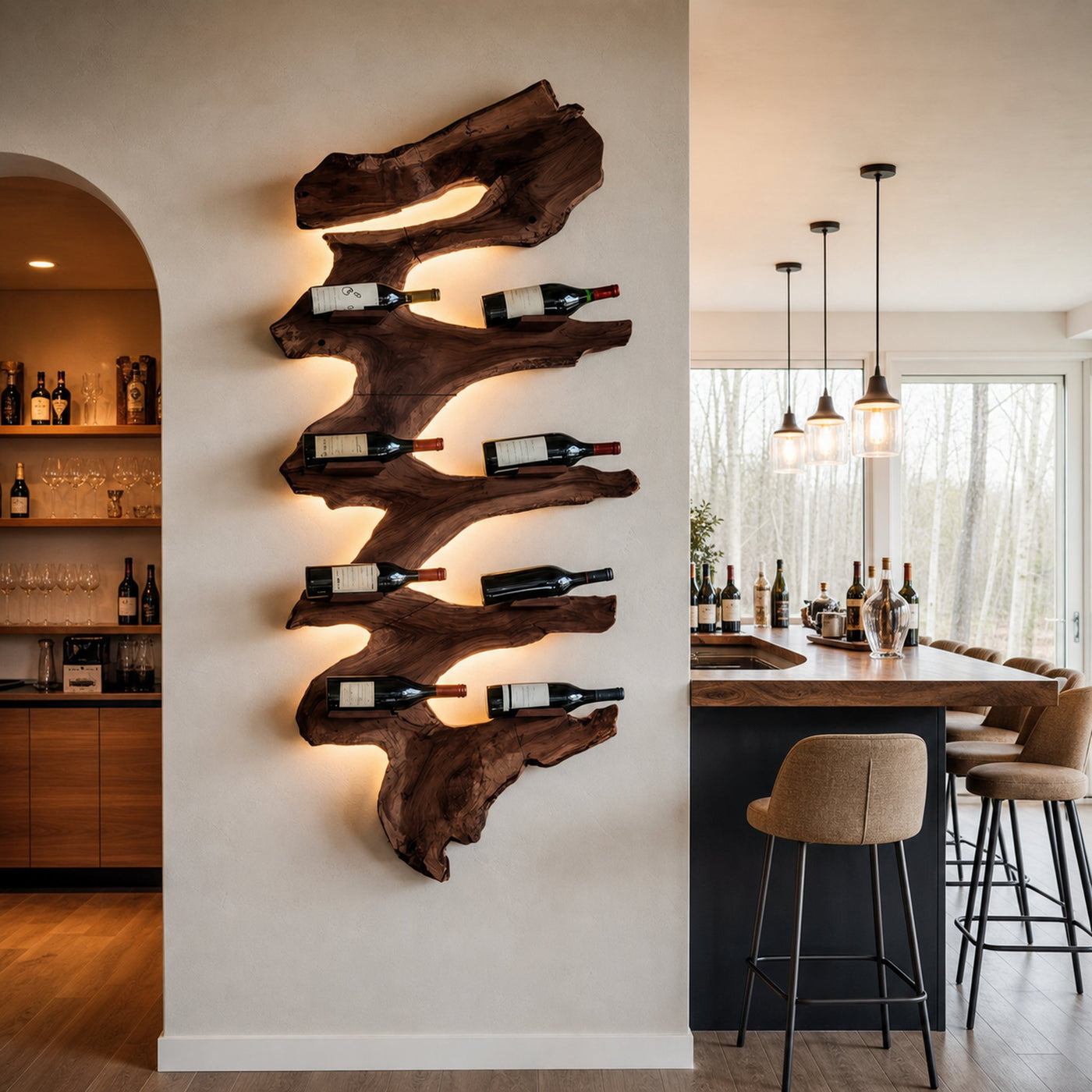 Modern Solid Wood Wine Rack For Living Room Furniture Design - product view 7