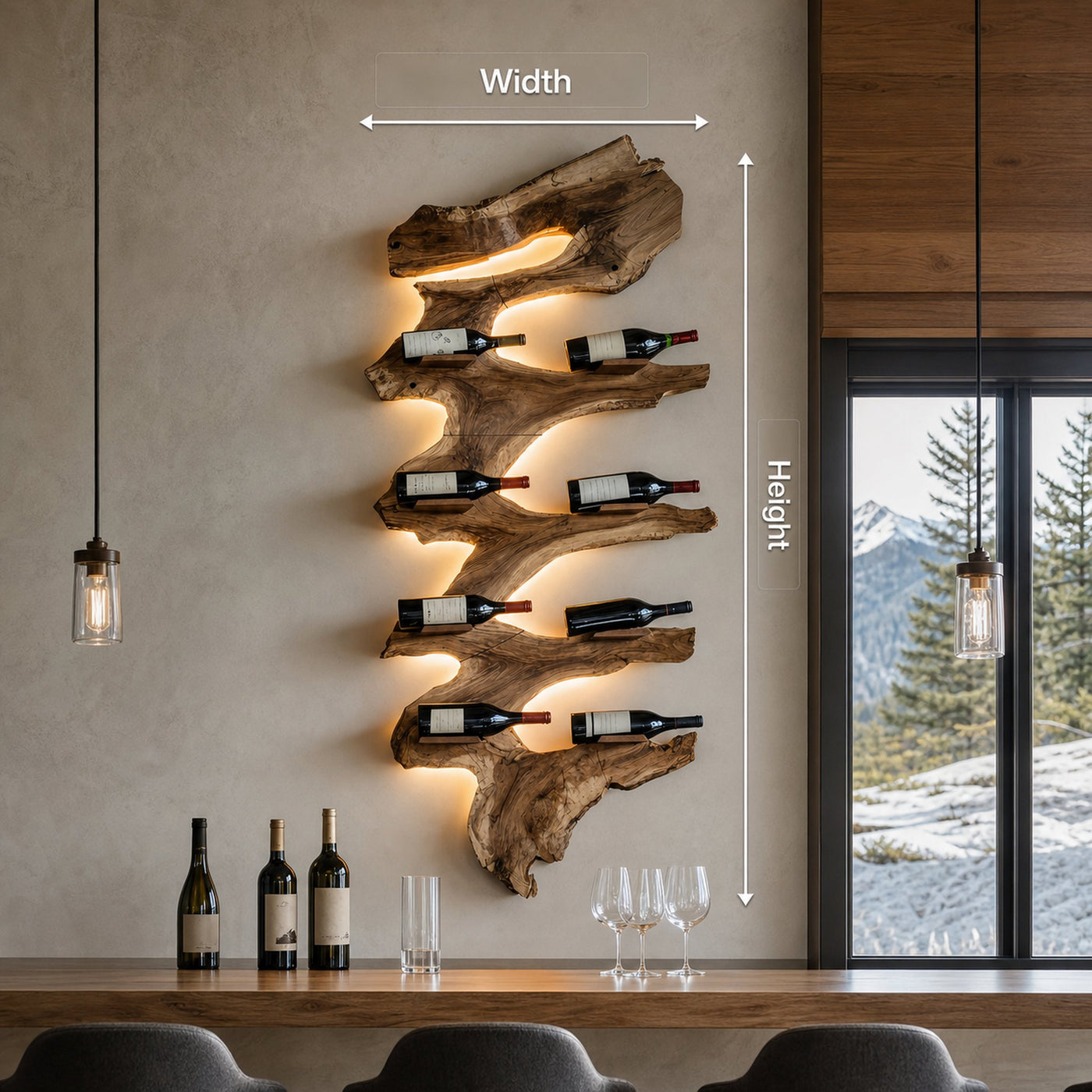 Modern Solid Wood Wine Rack For Living Room Furniture Design - product view 8