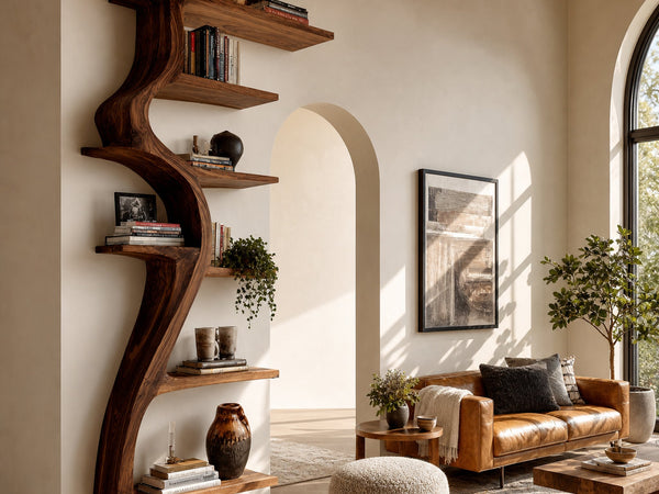 Wildgrove Rainbow Solid Wood Tree Bookshelf with S-Curve Trunk