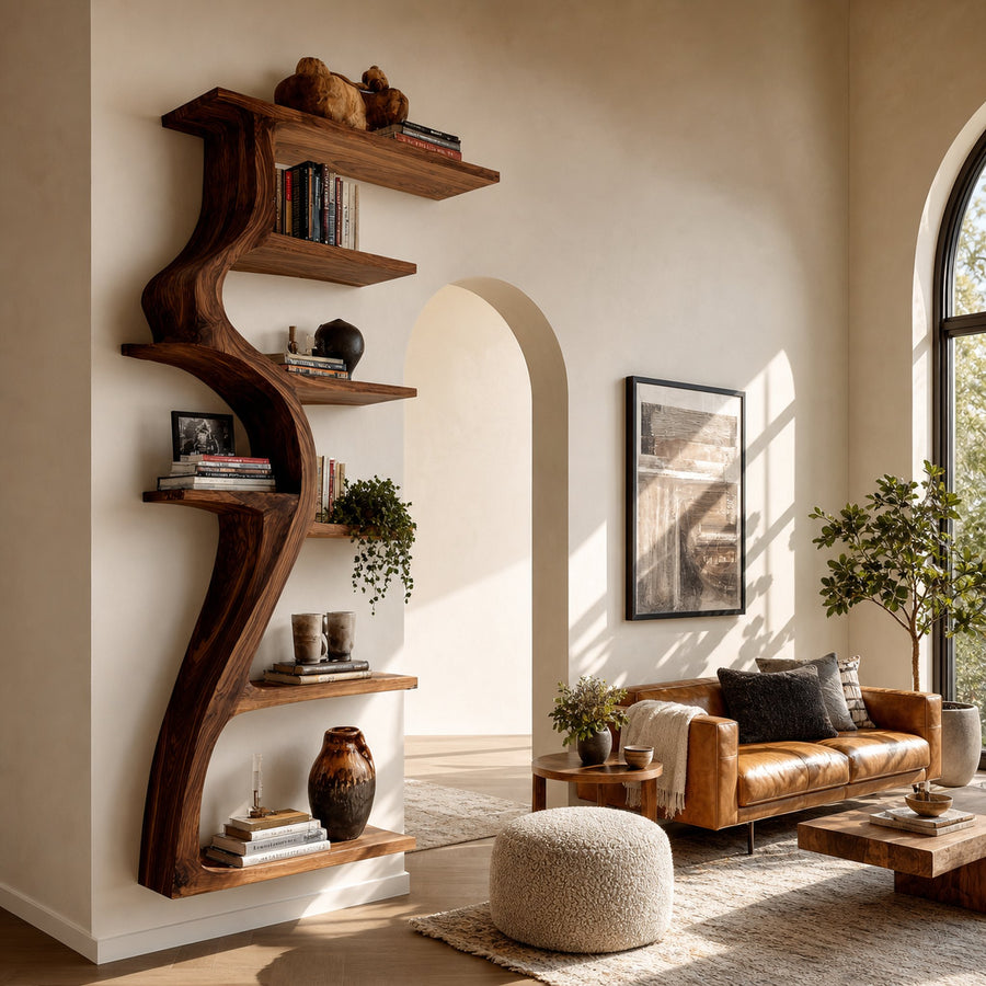 Modern Tree Wall Shelf With Branches For Living Room