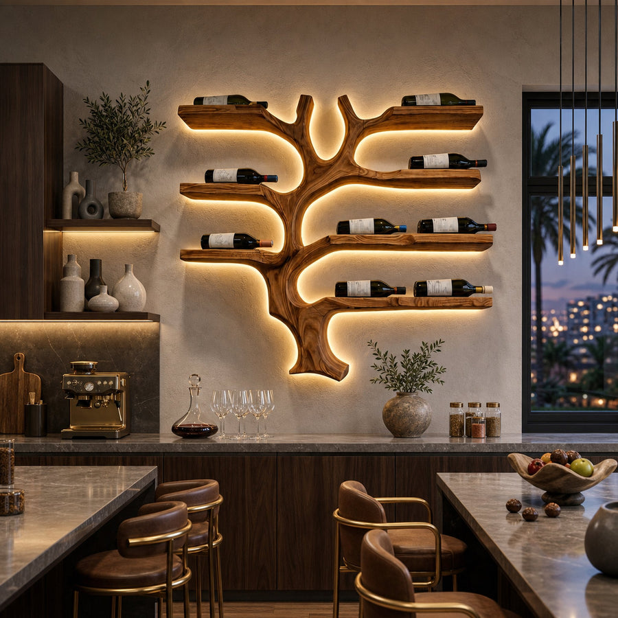 Modern Wall Mounted Branch Wine Holder For Kitchen
