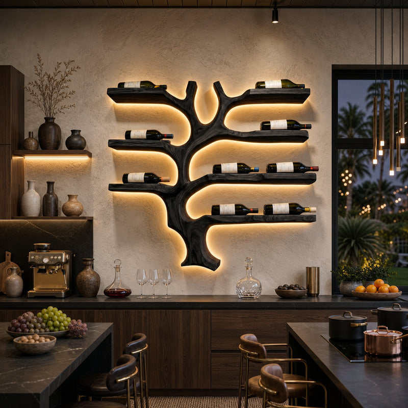 Wildgrove Southfork Solid Wood Wall-Mounted Wine Rack