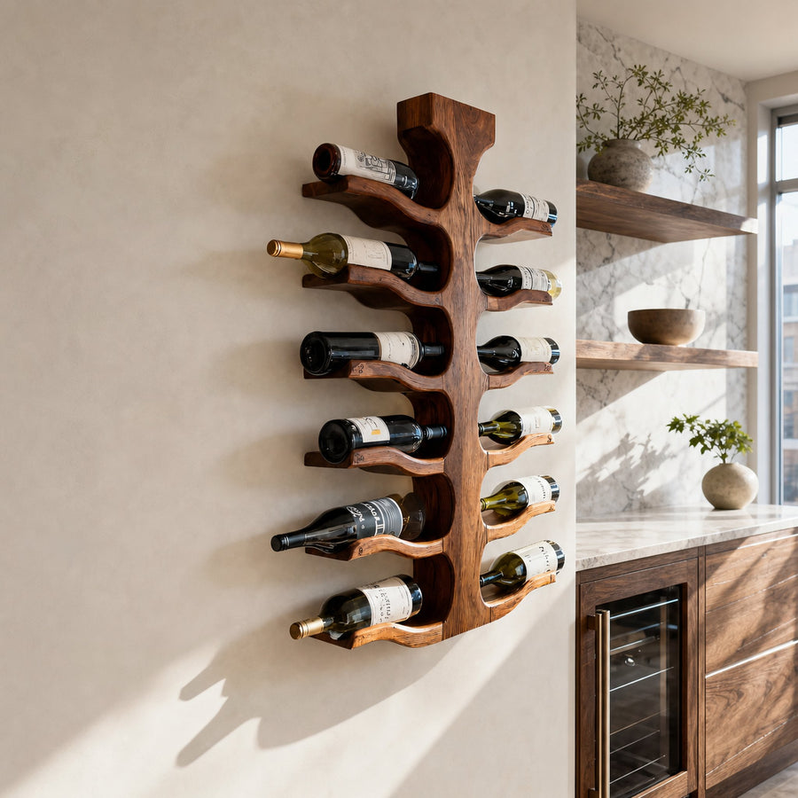 Modern Wall Mounted Wine Rack For Bar Storage Decor