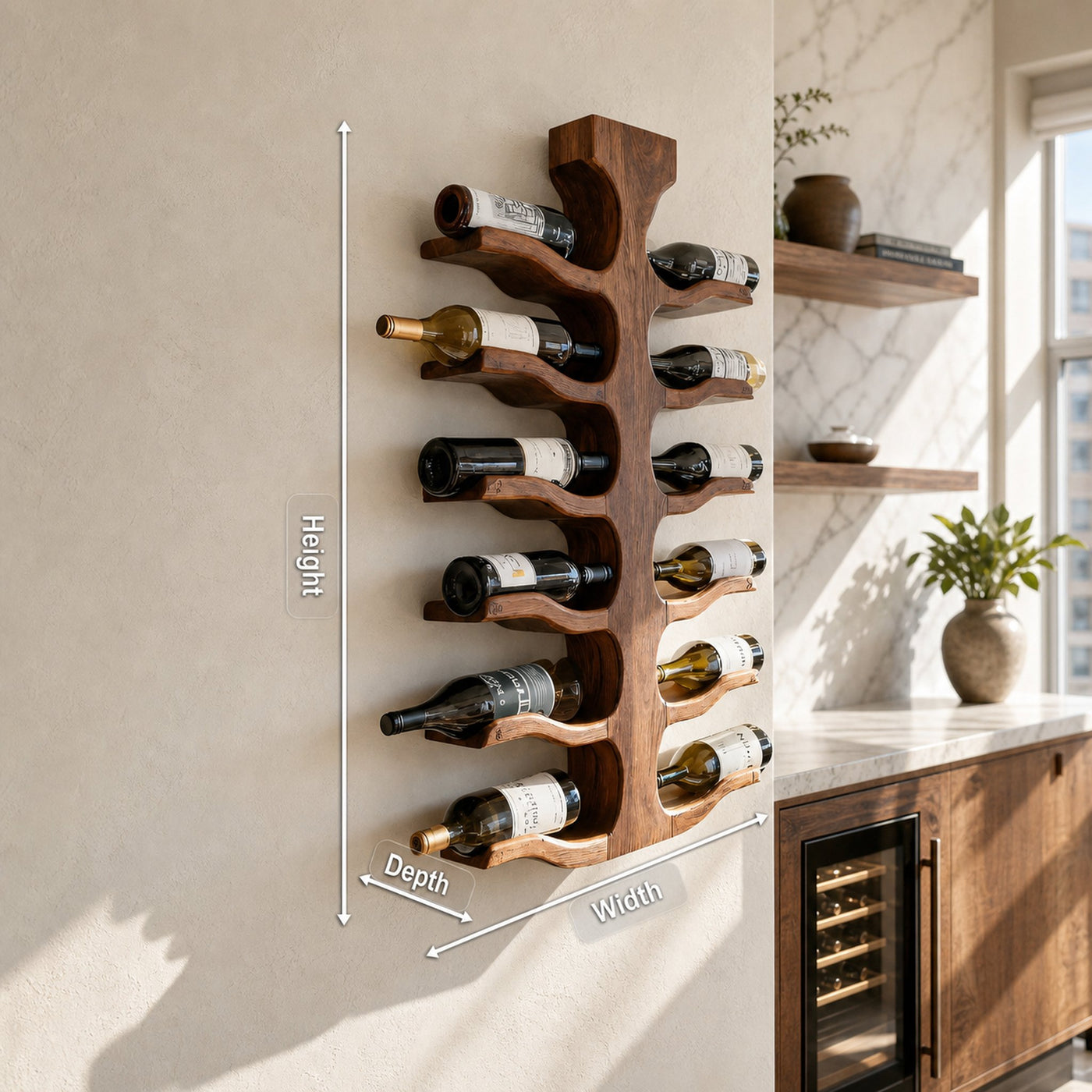 Modern Wall Mounted Wine Rack For Bar Storage Decor - product view 8