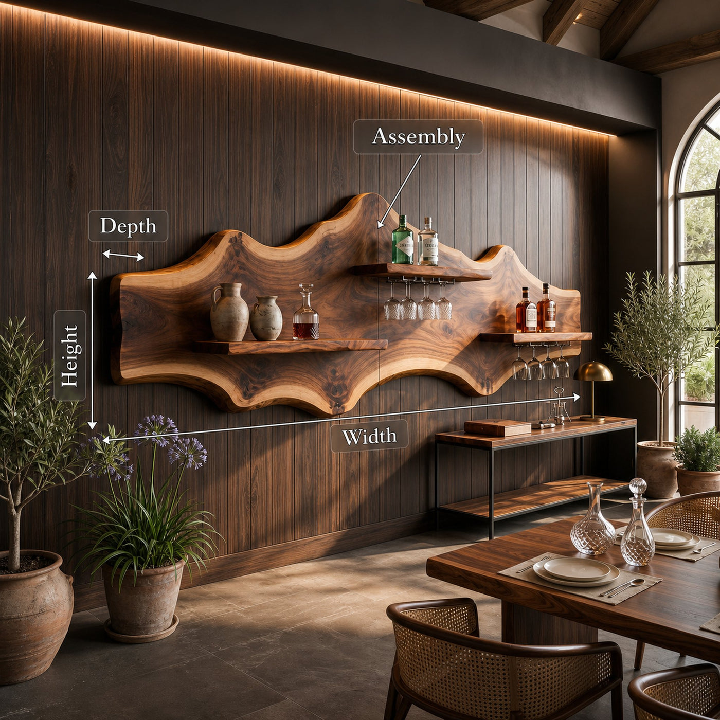 Modern Wall Mounted Wine Rack Shelf For Dining Room - product view 8