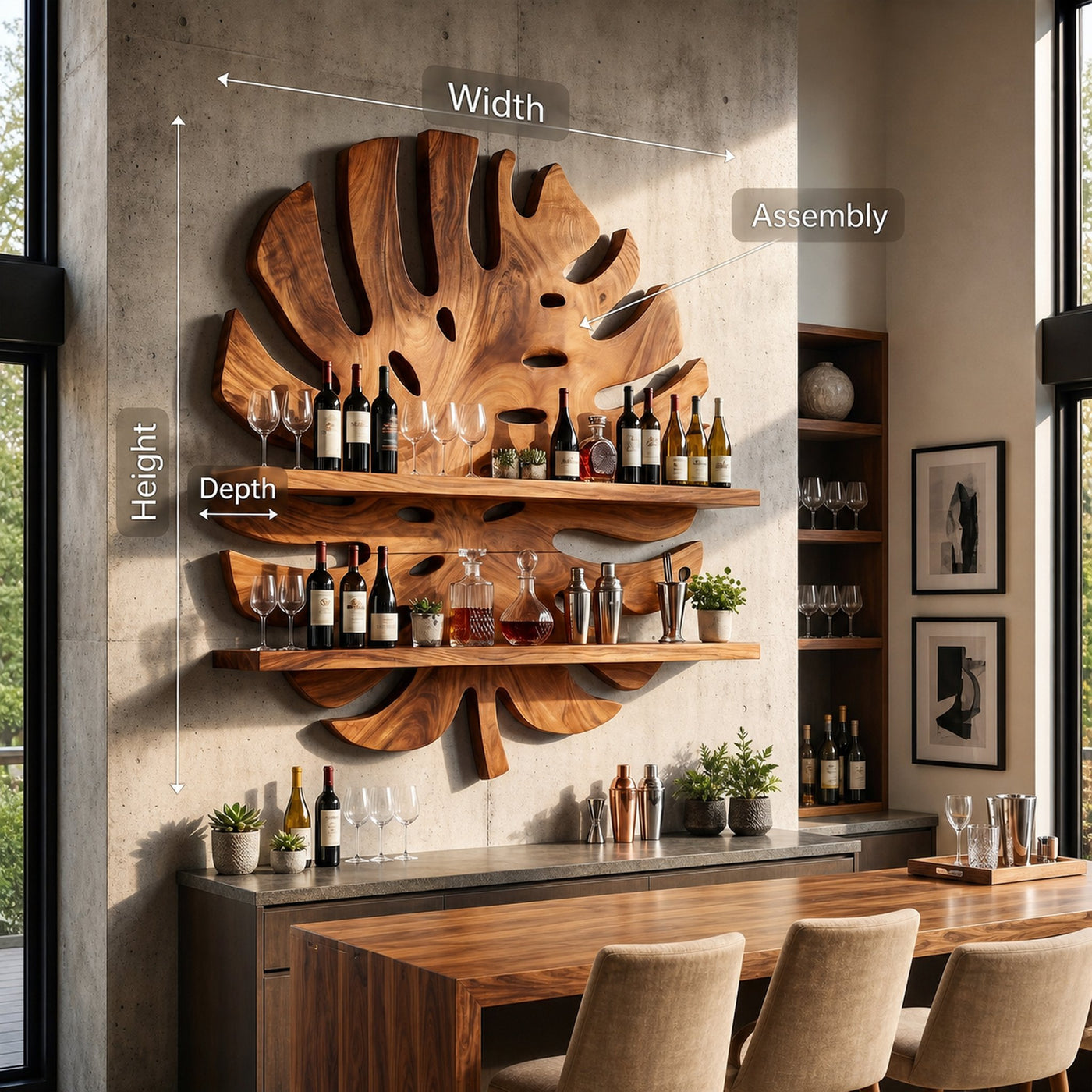 Modern Wall Wine Holder For Home Bar Bottle Showcase - product view 8