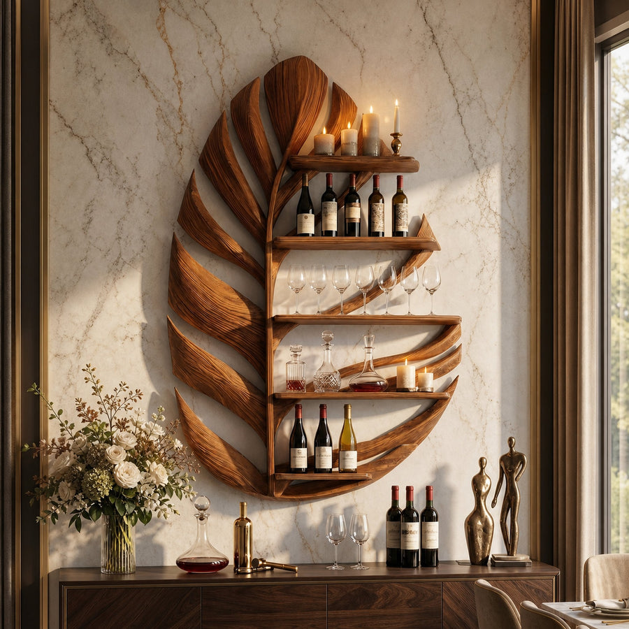 Modern Wall Wine Holder For Kitchen Dining Storage Nook