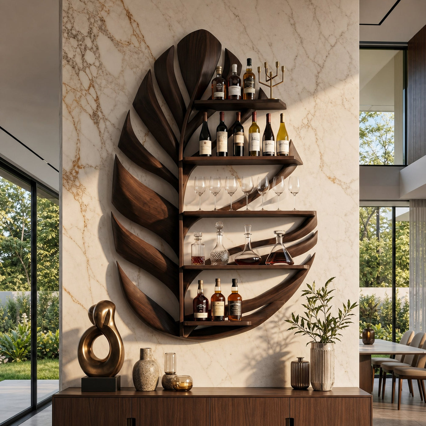 Modern Wall Wine Holder For Kitchen Dining Storage Nook - product view 7