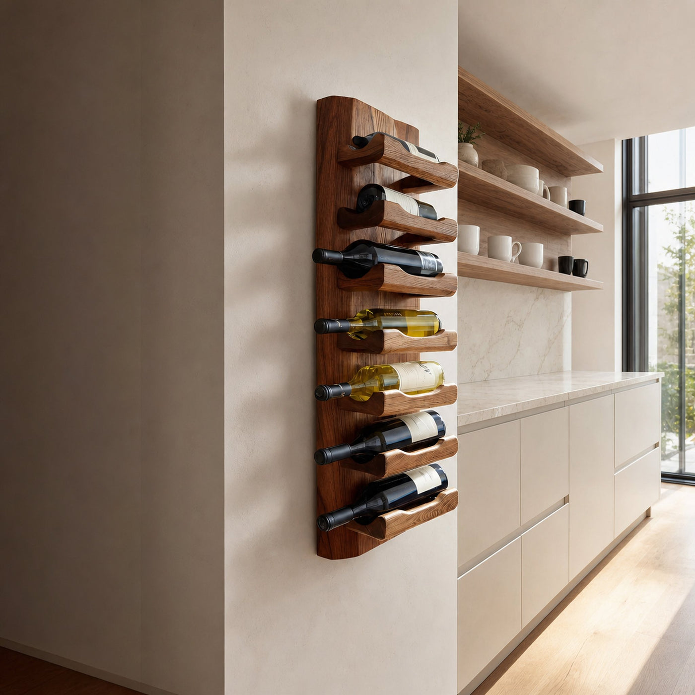 Modern Wall Wine Rack For Minimal Home Decor