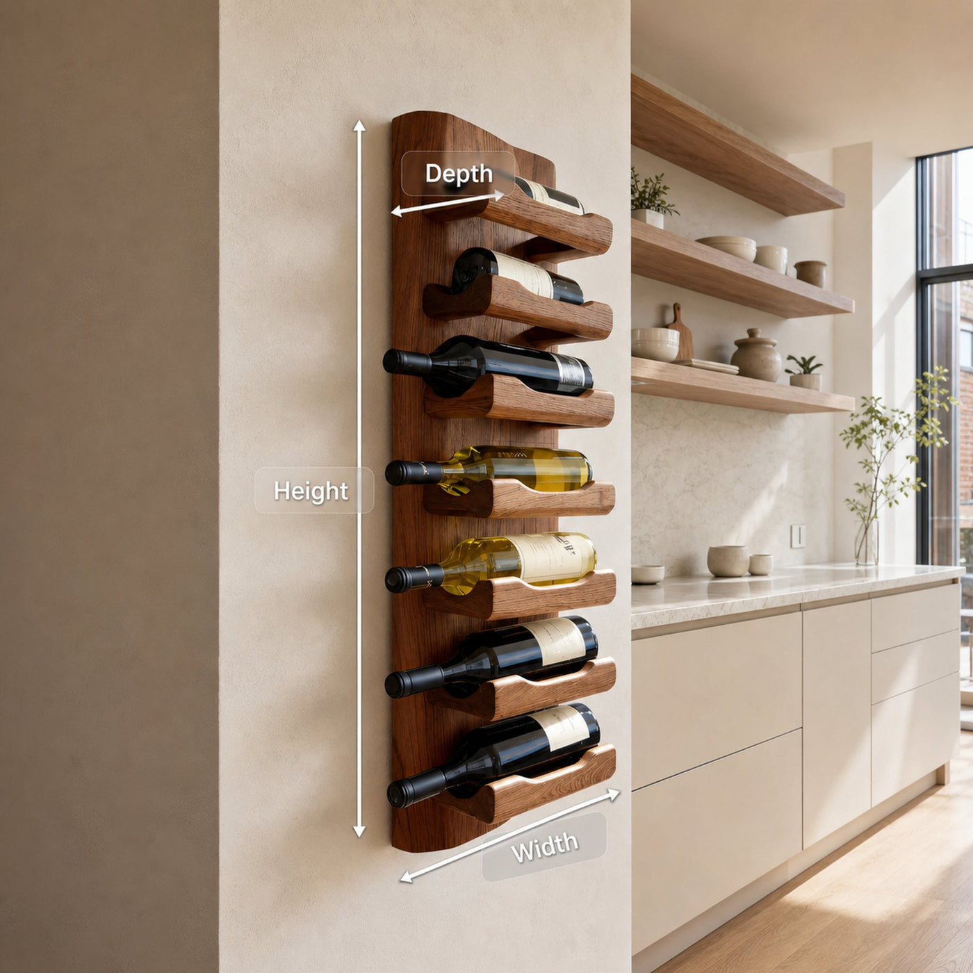 Modern Wall Wine Rack For Minimal Home Decor - product view 8