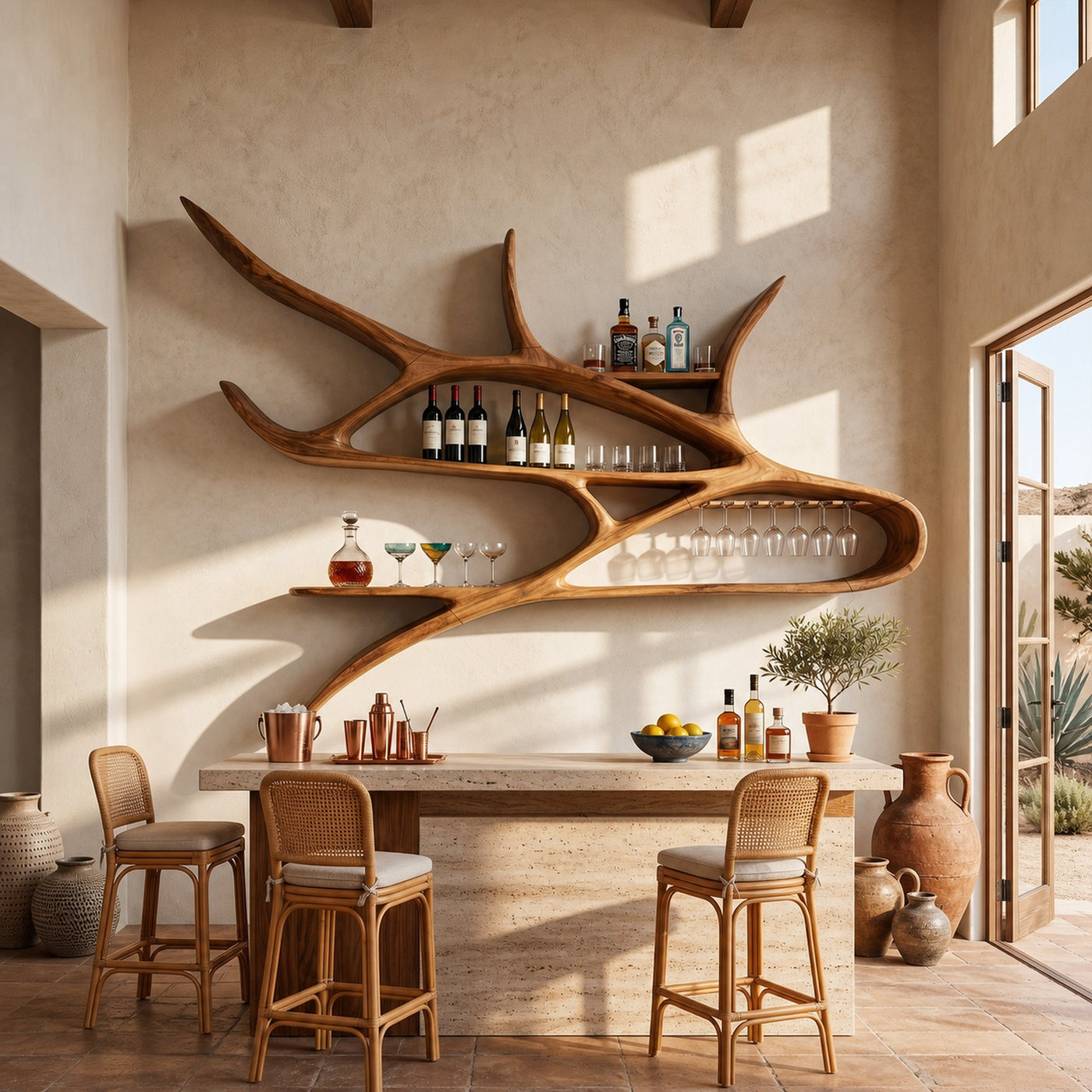 Modern Wall Wine Rack For Studio Apartment Wine Showcase
