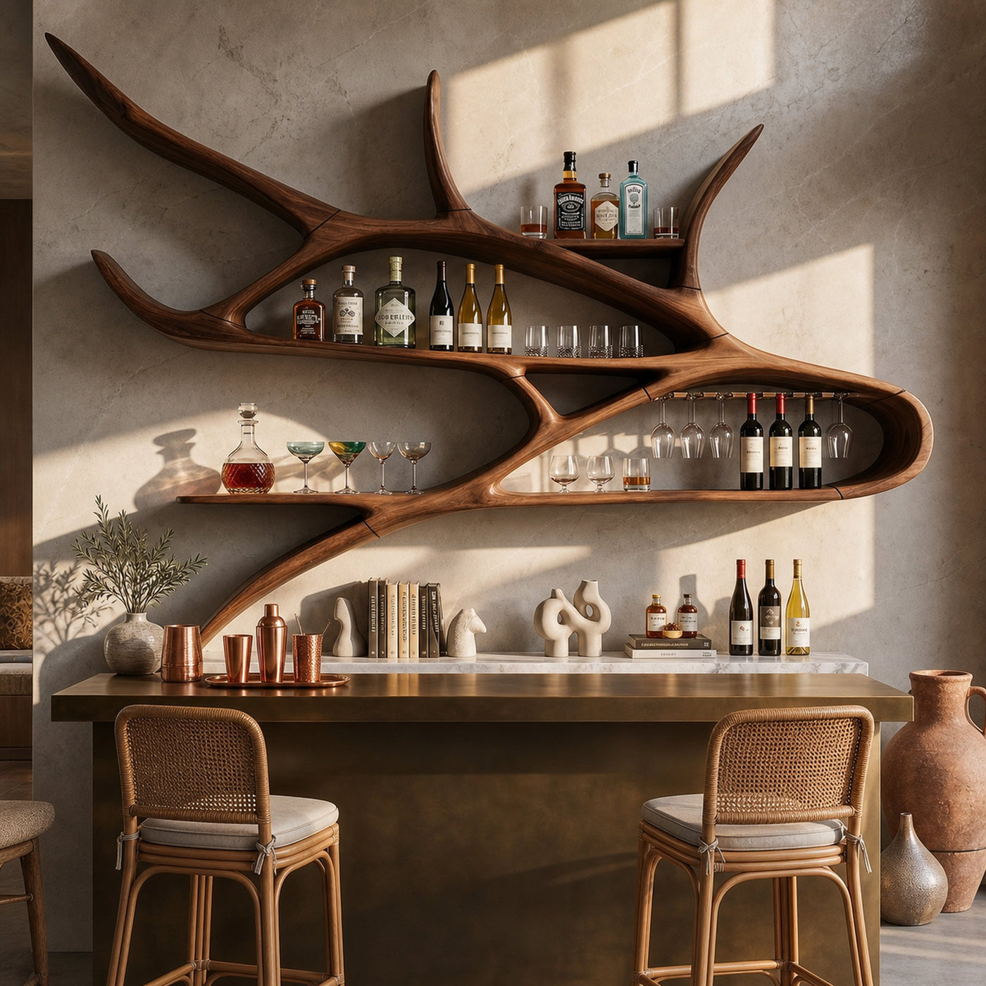 Modern Wall Wine Rack For Studio Apartment Wine Showcase - product view 7