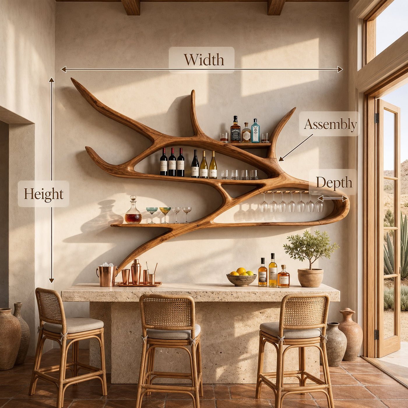 Modern Wall Wine Rack For Studio Apartment Wine Showcase - product view 8