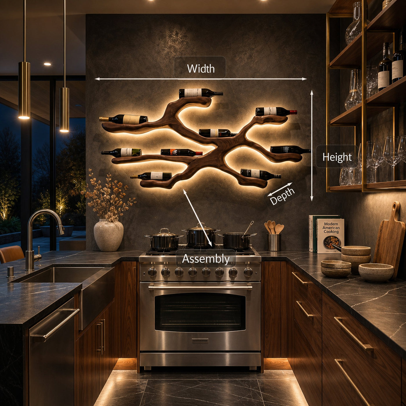 Modern Wine Rack Wall Display For Kitchen And Dining Area - product view 8