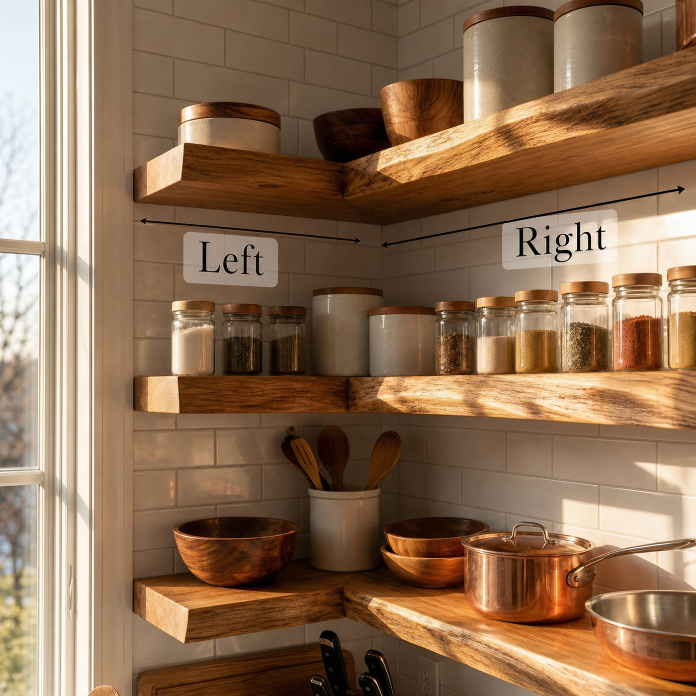 Modern Wooden Kitchen Storage Shelves Interior Decor - product view 7