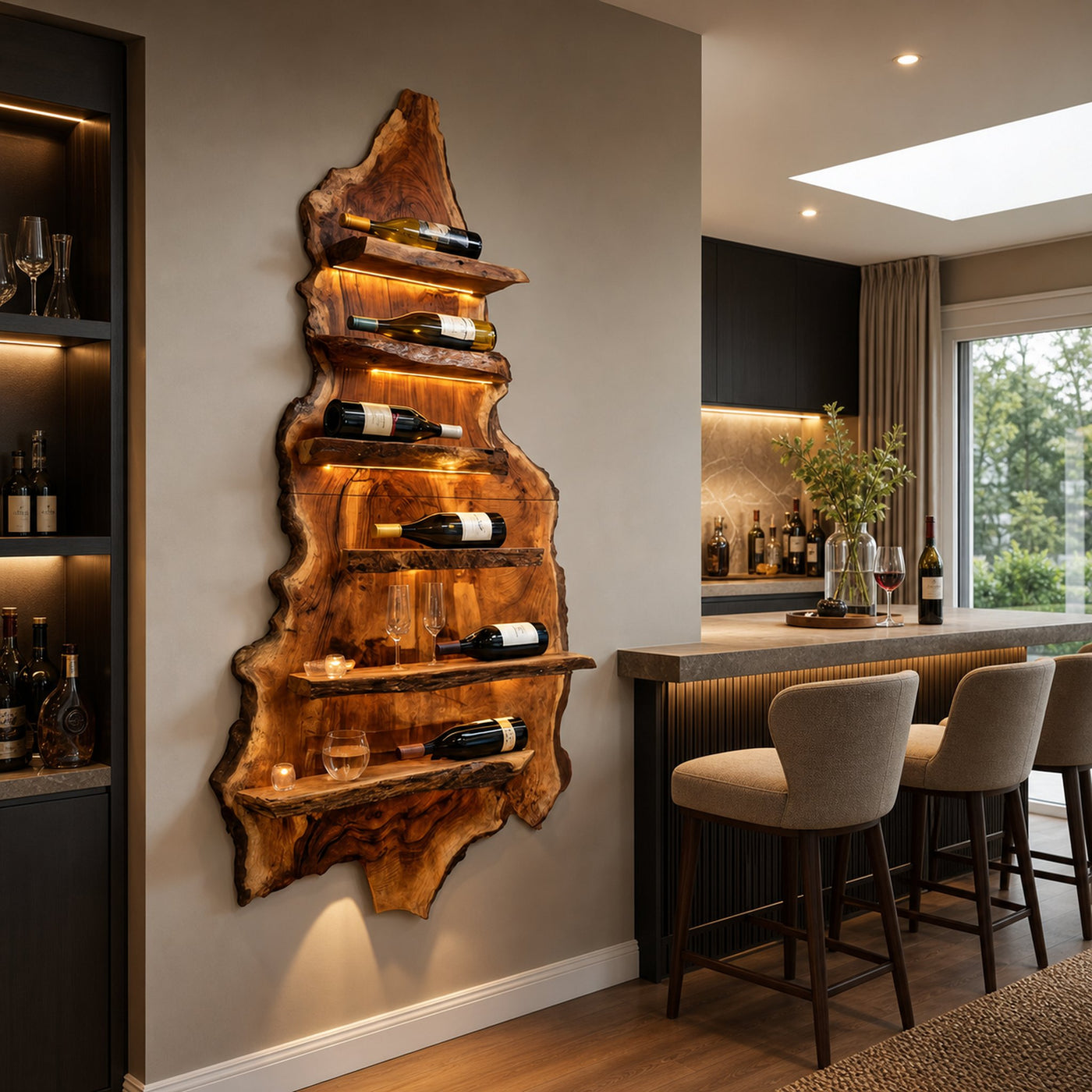 Modern Wooden Wine Rack For Bar Decor And Display Storage - product view 6