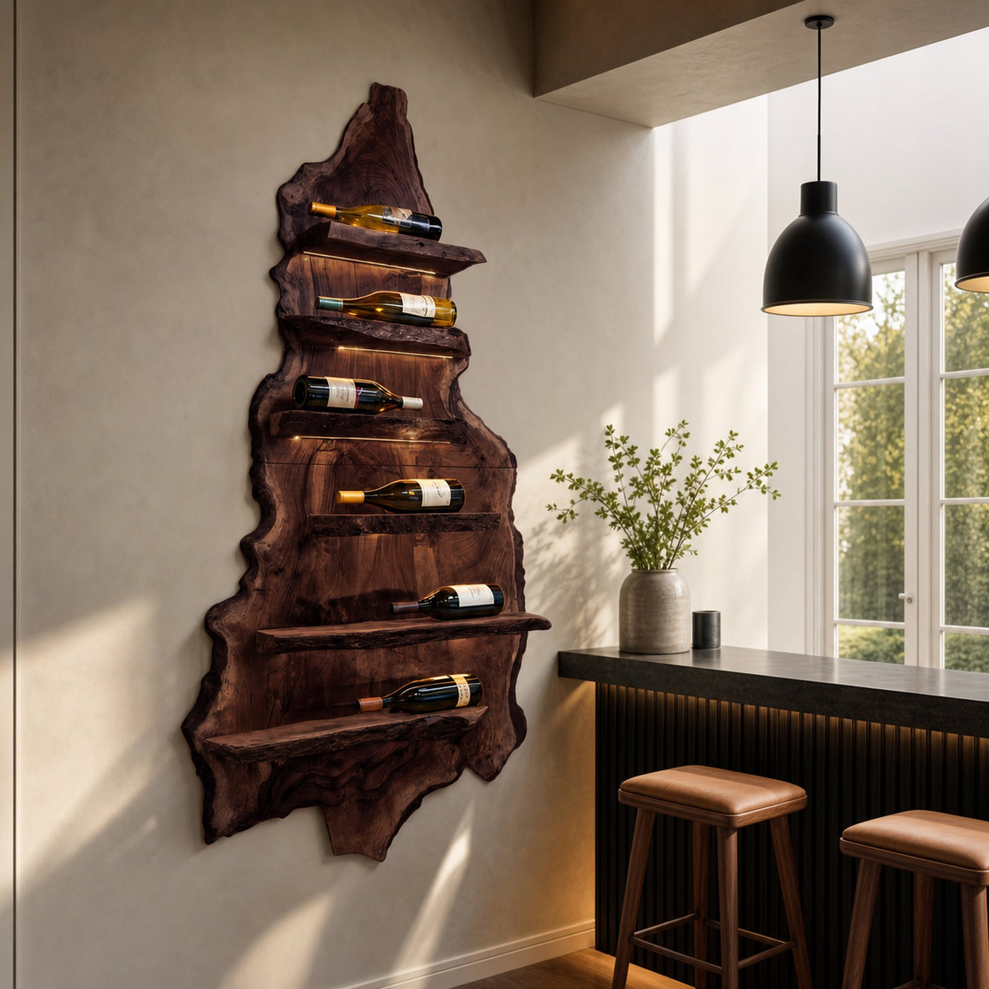 Modern Wooden Wine Rack For Bar Decor And Display Storage - product view 7