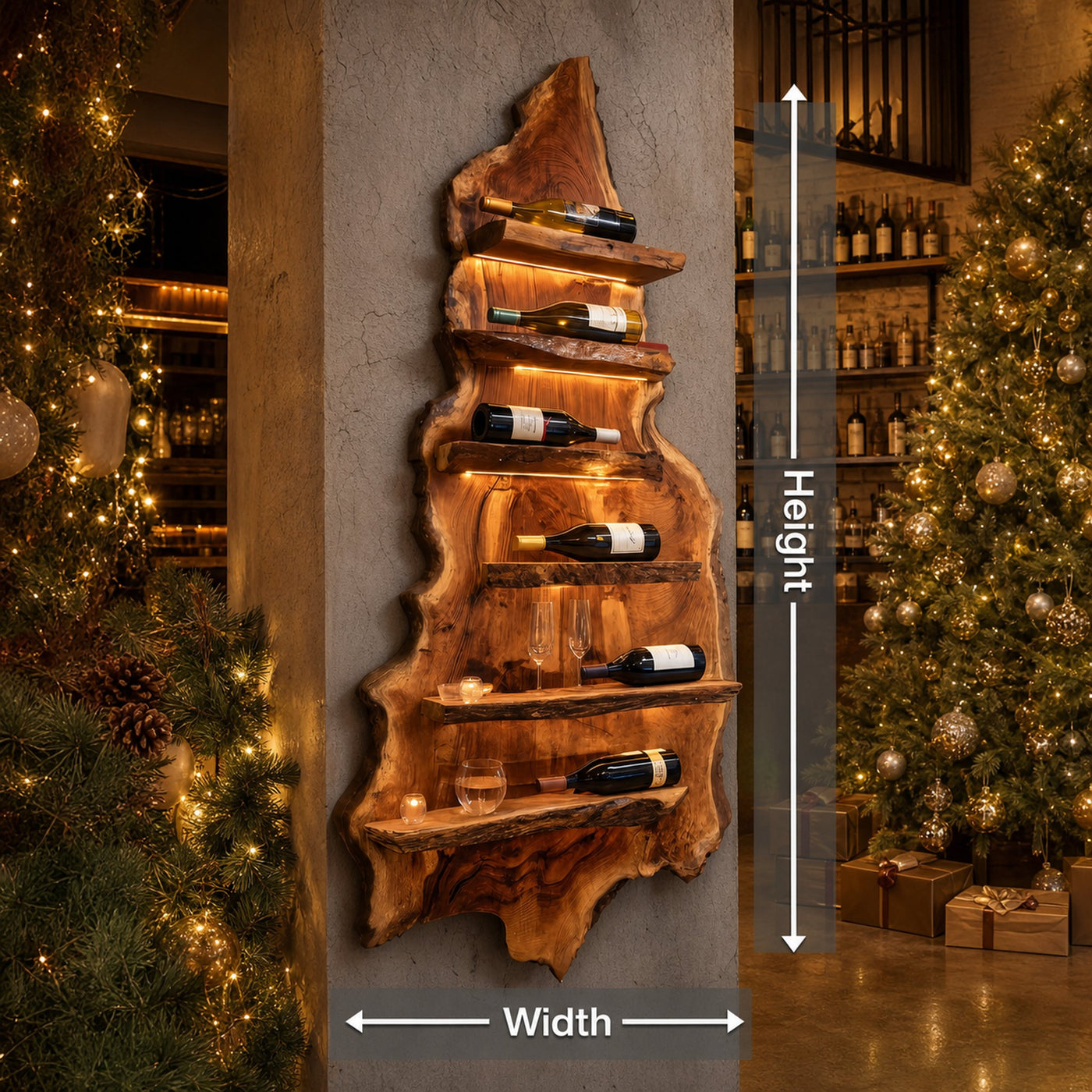 Modern Wooden Wine Rack For Bar Decor And Display Storage - product view 8