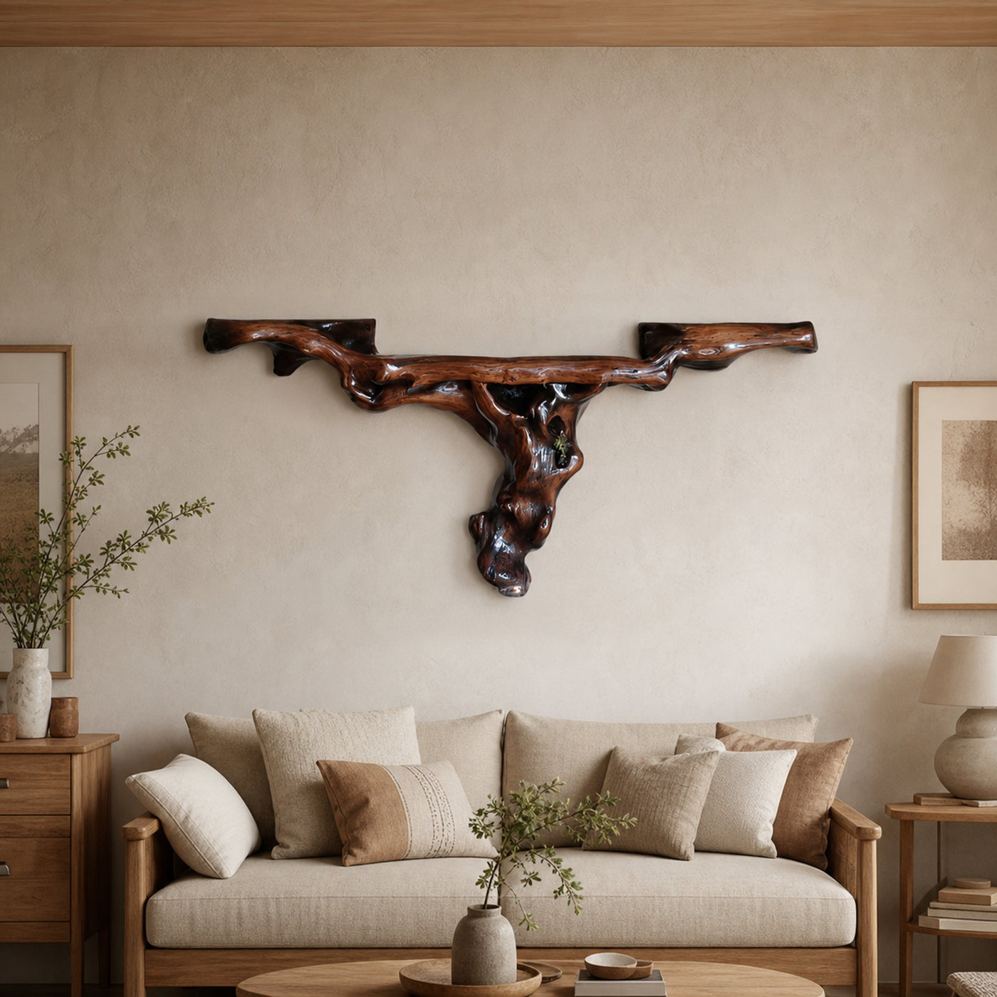 Organic Artistic Wall Shelf For Living Room And Lounge