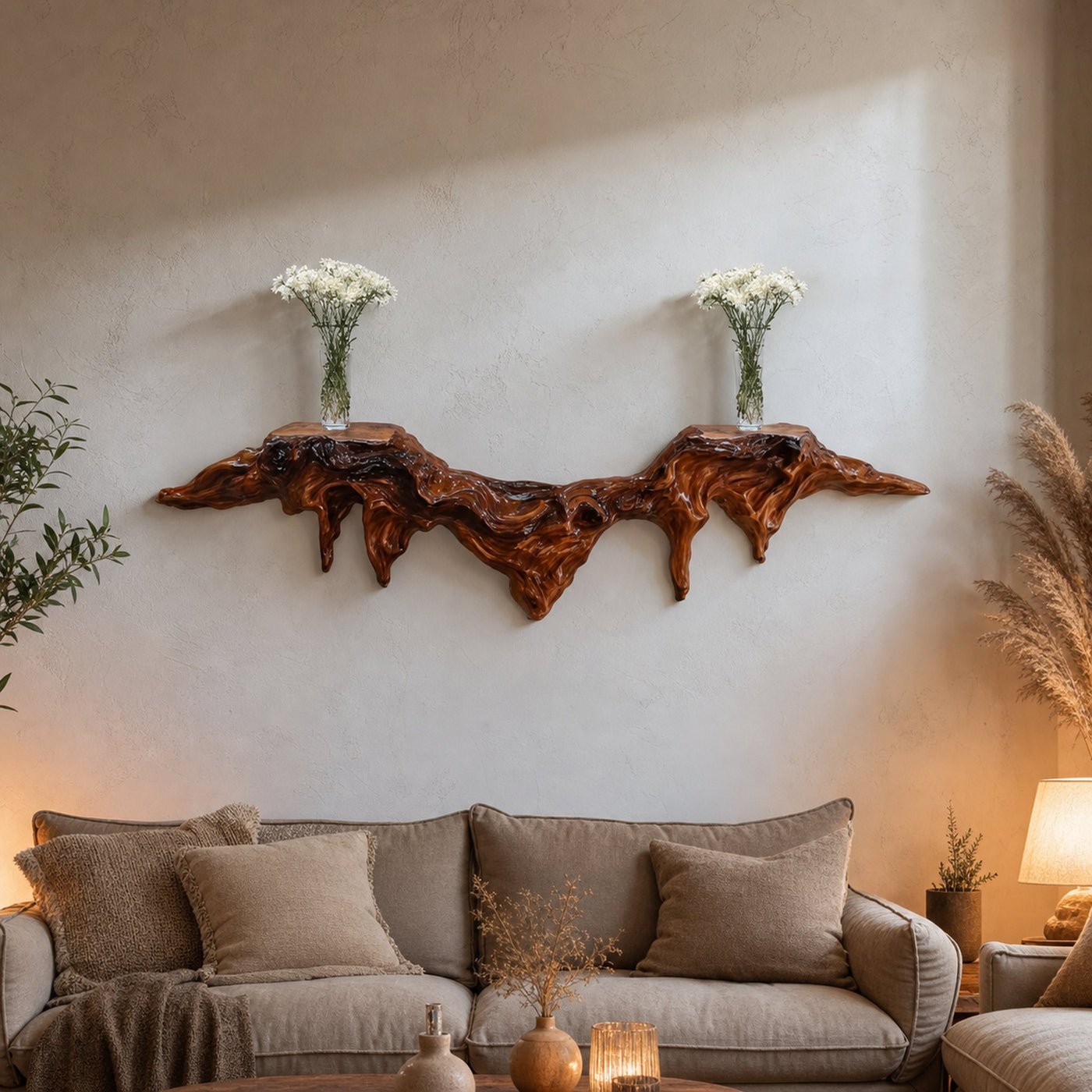 Organic Decorative Wall Shelf For Living Room And Interior Decor