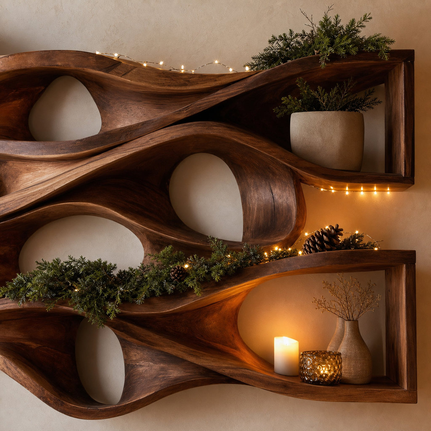 Organic Handcrafted Wall Shelf For Holiday Decoration - product view 6