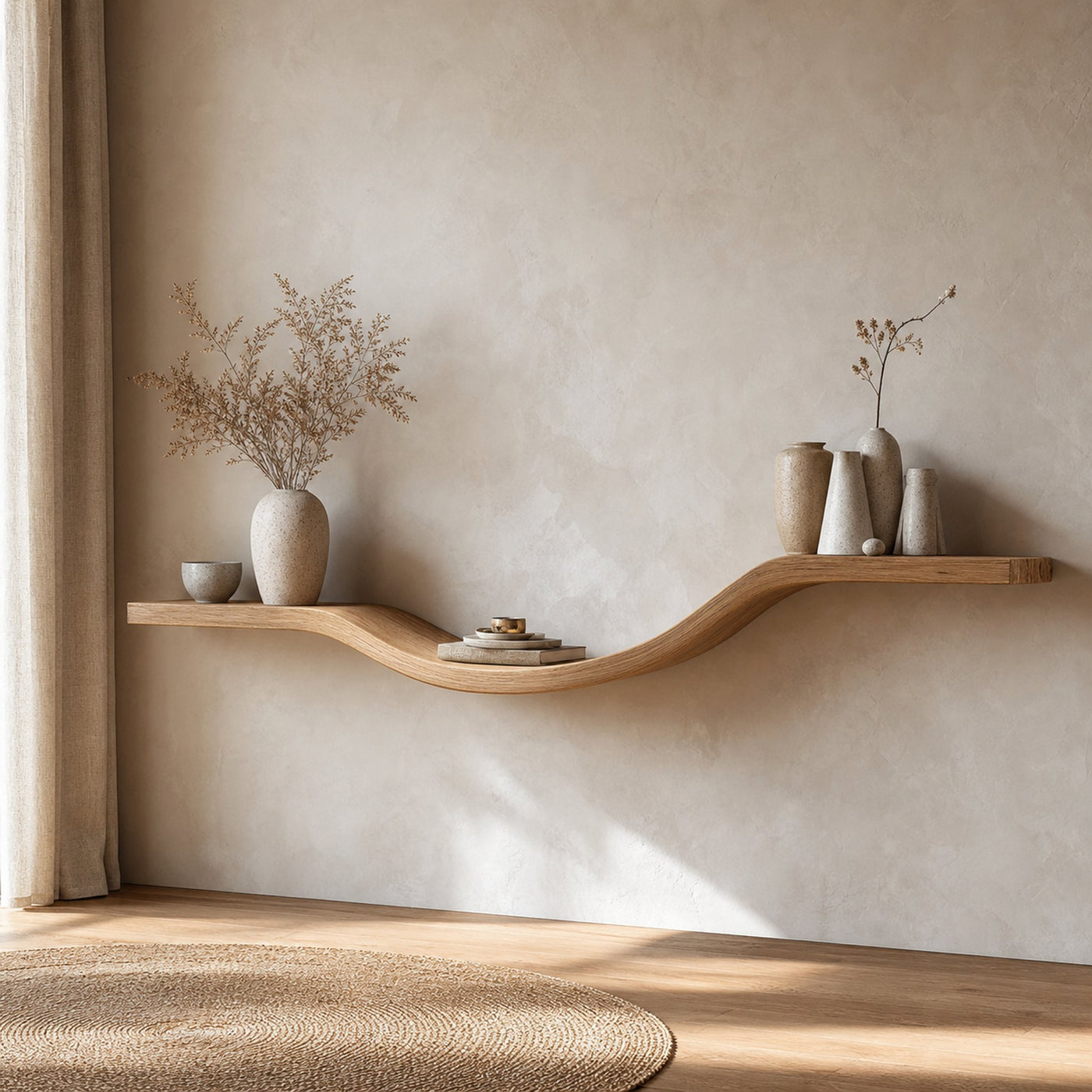Organic Modern Sculpted Wall Shelf Living Room Or Entryway