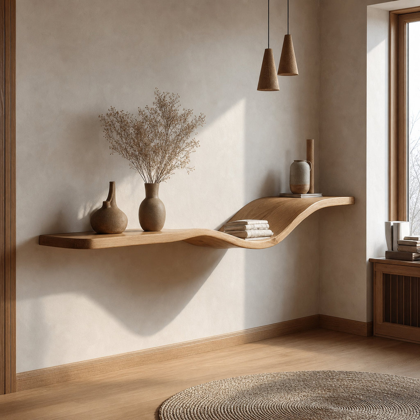 Organic Modern Wave Shelf Living Room Or Bedroom