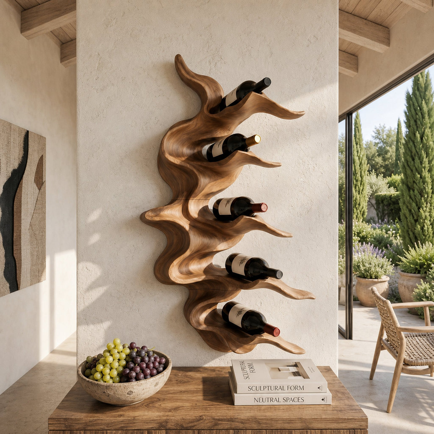 Organic Mountain Ridge Wine Rack For Home Bar - product view 6