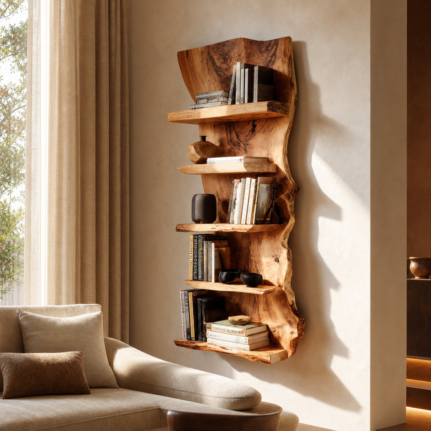 Organic Sculptural Wall Display Shelf For Living Space