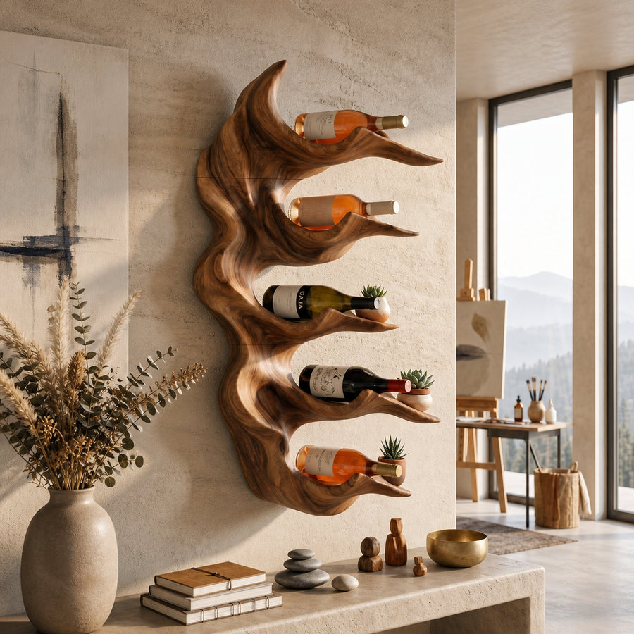 Organic Sculptural Wine Storage Holder For Modern Home