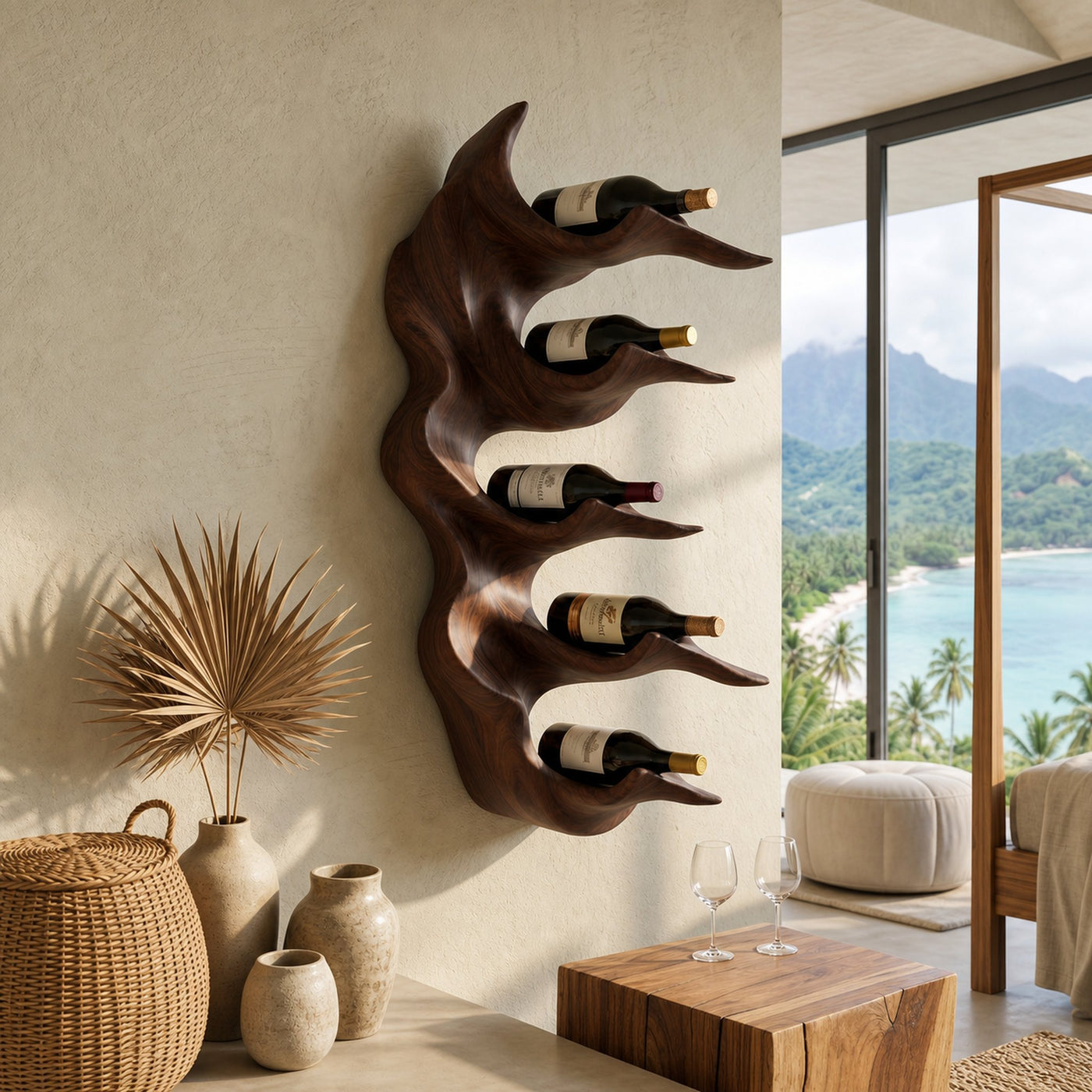 Organic Sculptural Wine Storage Holder For Modern Home - product view 7