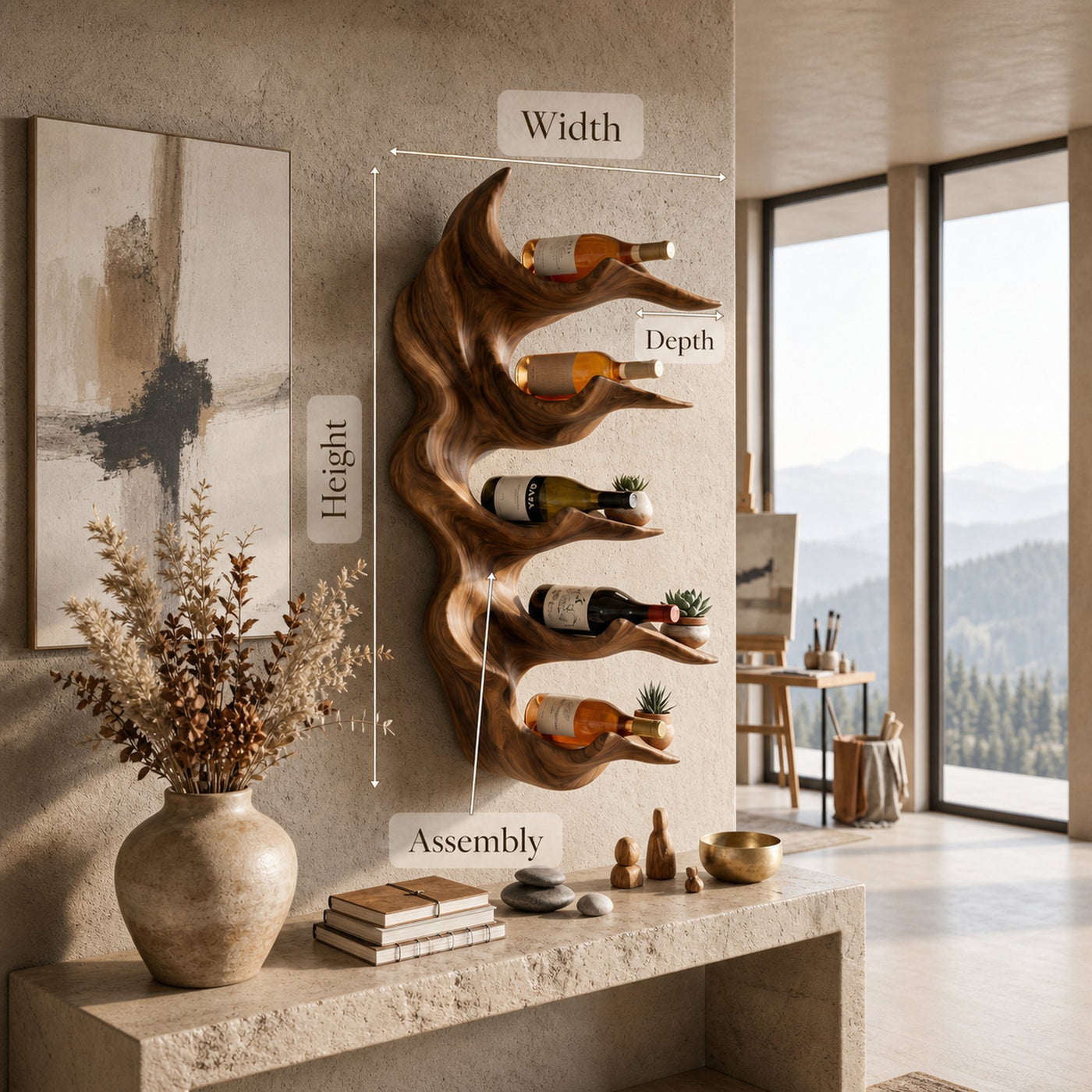Organic Sculptural Wine Storage Holder For Modern Home - product view 8