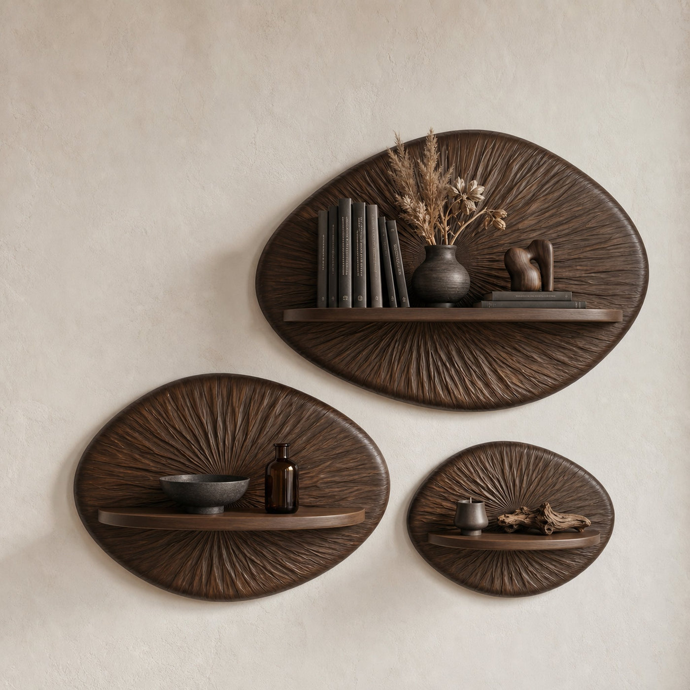 Round Sunburst Floating Wall Shelf For Living Room And Bedroom - product view 7