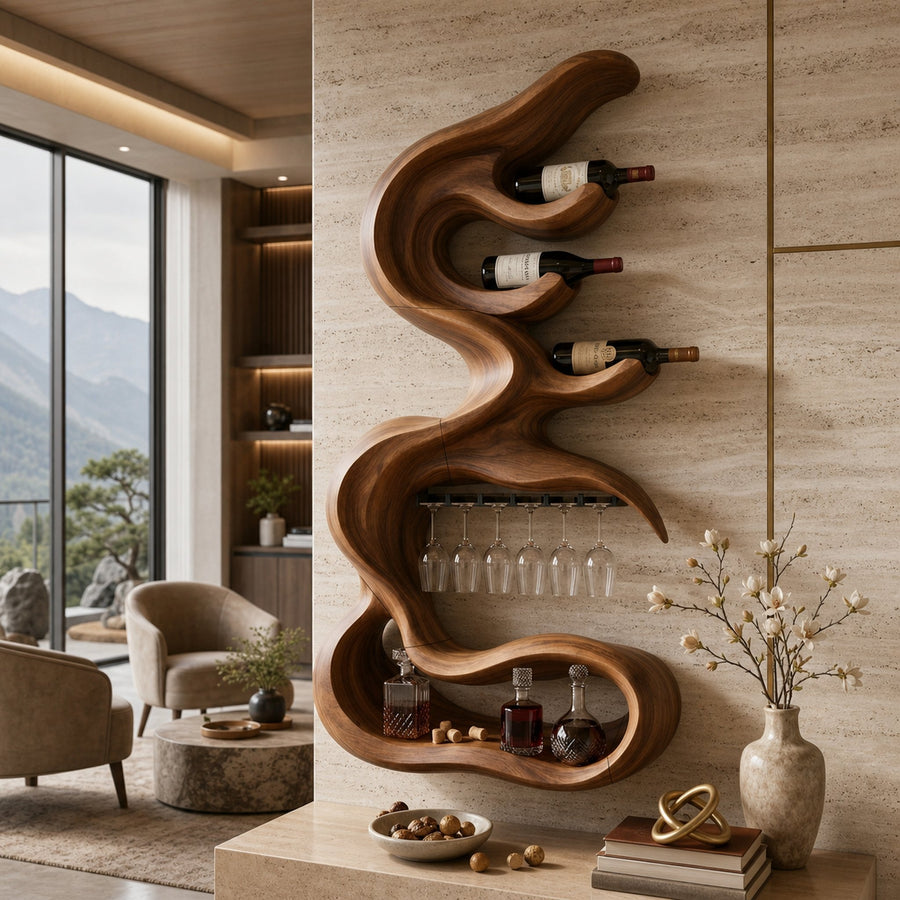 Rustic Artistic Wine Holder For Entertaining Area