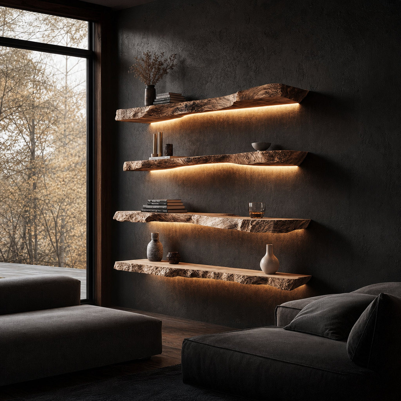 Rustic Floating Bookshelf Living Room Or Bedroom