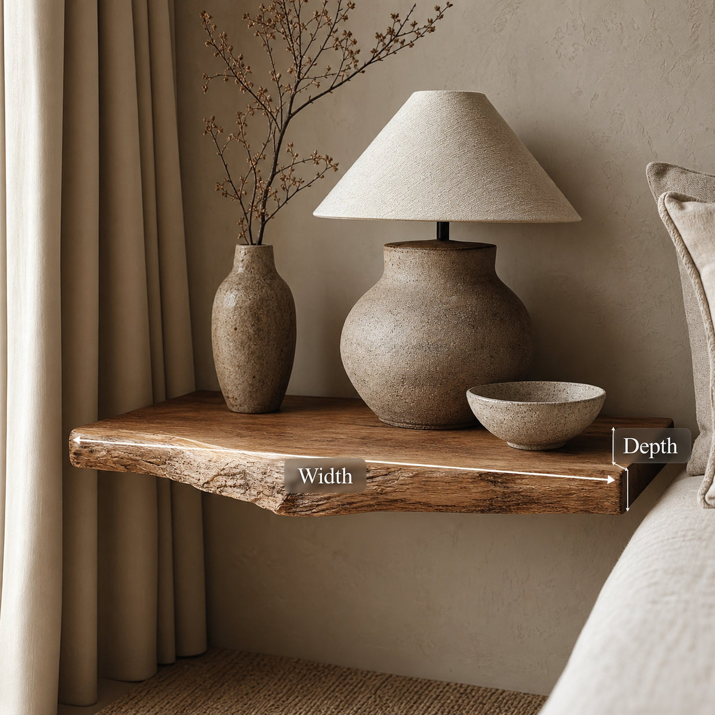 Rustic Floating Nightstand Bedroom - product view 6