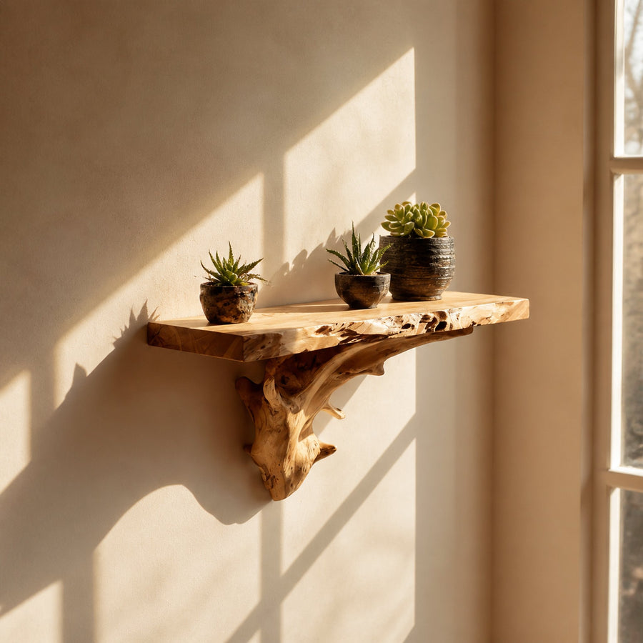 Rustic Floating Shelf Bedroom