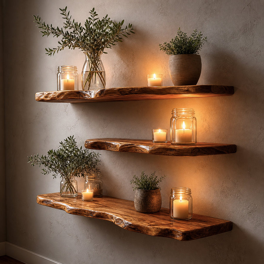 Rustic Floating Shelf Cozy Living Room Or Bedroom