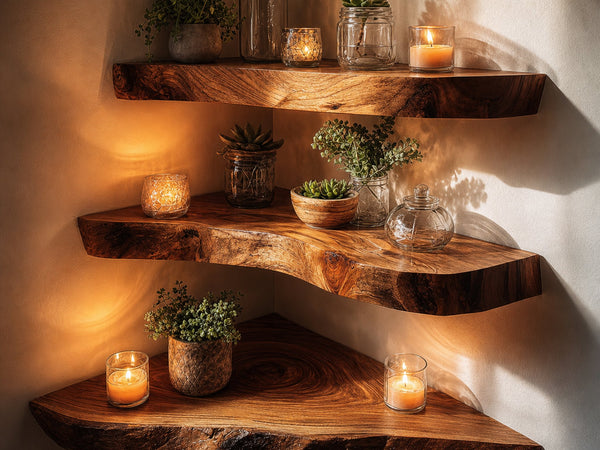 Rustic Floating Shelf Entryway Wall Storage And Decor