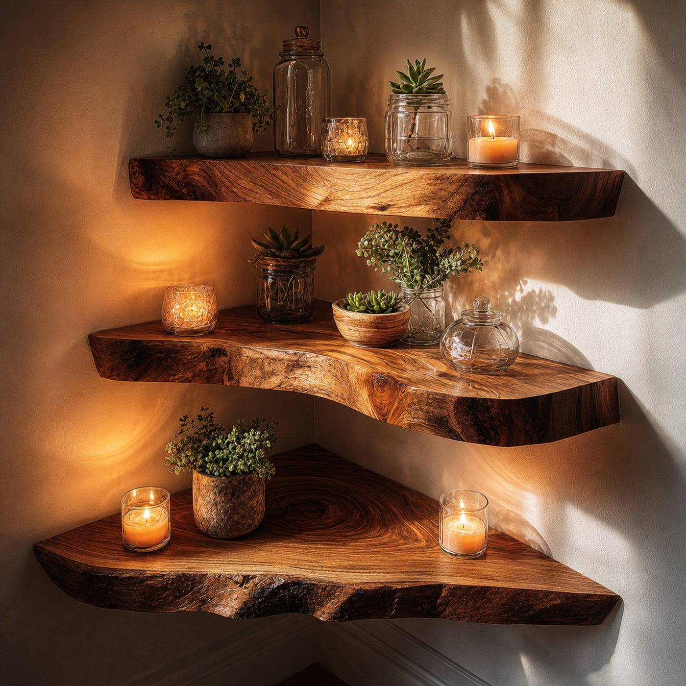 Rustic Floating Shelf Entryway Wall Storage And Decor